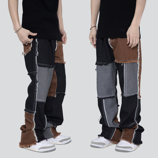 Jeans Acampanados Rotos Hip Hop para Hombre