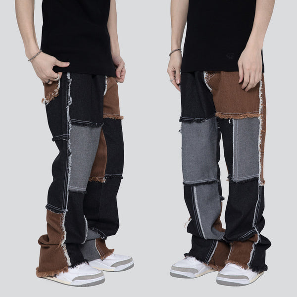 Jeans Acampanados Rotos Hip Hop para Hombre
