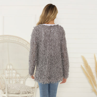 Abrigo Cardigan Largo de Mujer Otoño con Tela Felpa Premium - Image 14