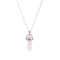 Short Bullet Head Crystal Stone Pendant Clavicle Necklace Plateado Rosado