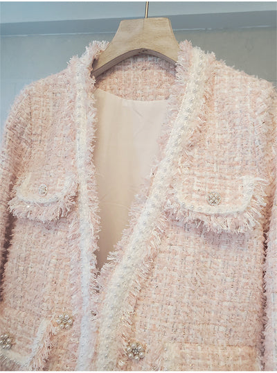 Chaqueta Perfumada de Algodón con Cuentas para Mujer Talla Grande - Image 7