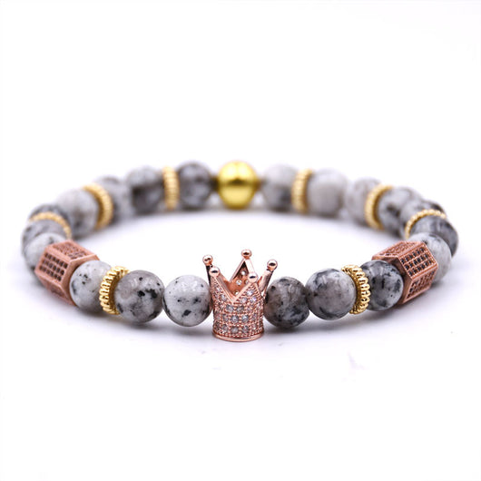 Pulsera de Cobre con Incrustación de Micro Corona y Circonita Blanca Natural - Image 10