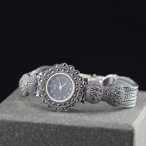 Reloj de Plata Esterlina 925 para Dama con Diseño de Moño Clásico