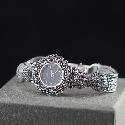 Reloj de Plata Esterlina 925 para Dama con Diseño de Moño Clásico
