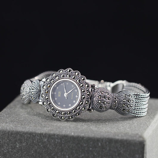 Reloj de Plata Esterlina 925 para Dama con Diseño de Moño Clásico