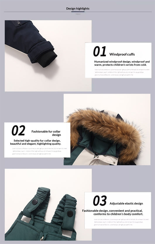 Conjunto Térmico Acolchado para Niños: Chaqueta y Pantalón Peto - Image 10