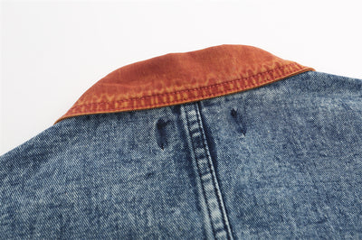 Chaqueta de Trabajo con Bordado de Hojas y Solapas Bicolor - Image 15