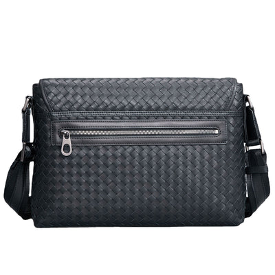 Bolso Mensajero de Cuero Tejido para Hombre - Estilo Ejecutivo - Image 8
