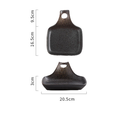 Plato Cerámica Estilo Japonés con Asa Simple para el Hogar - Image 21