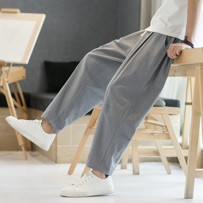 Pantalones Casuales de Algodón y Lino Hombre - Corte Recto Relajado - Image 12