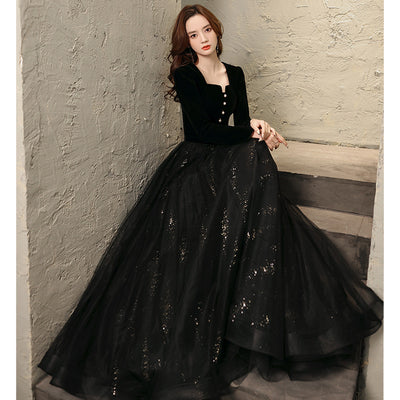 Vestido Largo Elegante de Manga Larga para Fiestas - Image 13