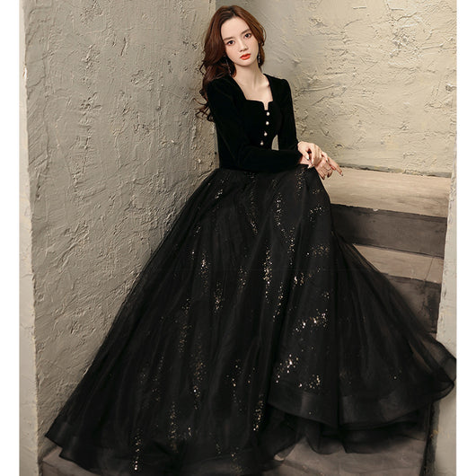 Vestido Largo Elegante de Manga Larga para Fiestas - Image 13
