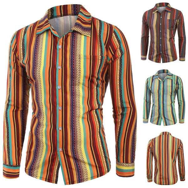 Camisa de Manga Larga con Estampado Digital - Casual y Versátil