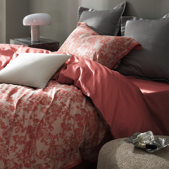 Juego de Cama Jacquard Algodón Puro Estilo Retro Americano 4 Piezas