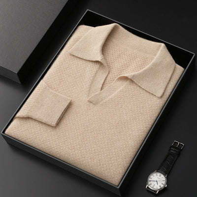 Camisa Polo Retro de Cachemira Pura para Mujer - Otoño e Invierno