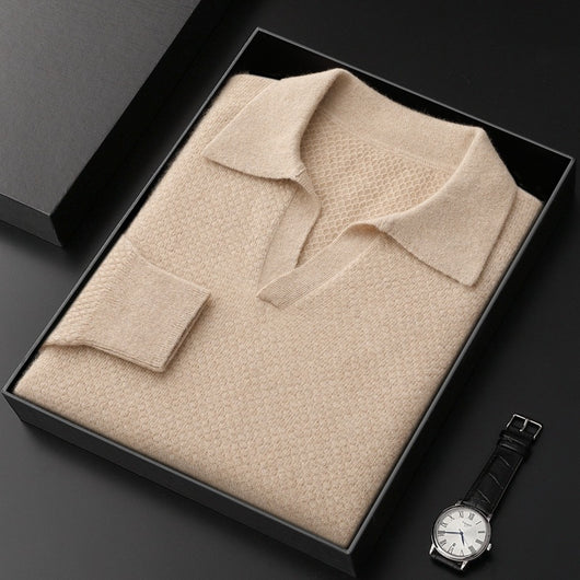 Camisa Polo Retro de Cachemira Pura para Mujer - Otoño e Invierno