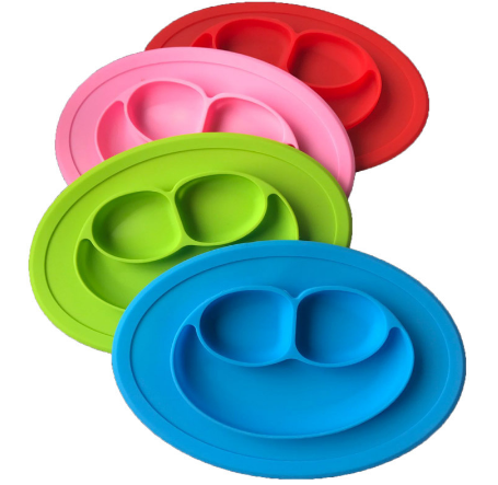 Plato Infantil con Cara Sonriente de Silicona