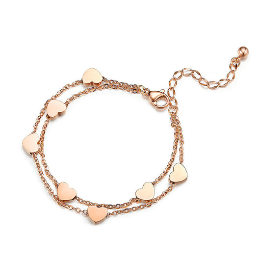Pulsera de Acero Titanio Corazones Dobles para Mujer y Adolescente - Image 9