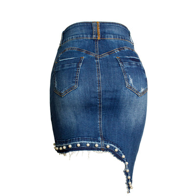 Falda Denim con Perlas Irregulares - Image 4