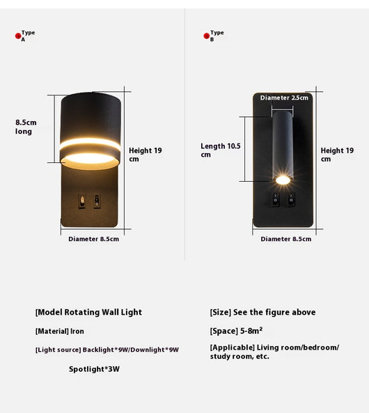 Lámpara LED de Lectura Minimalista Nórdica para Mesita de Noche - Image 16