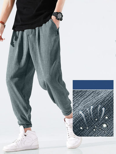 Pantalones Cortos de Lino Tejidos Holgados y Frescos - Image 3