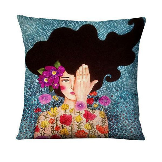 Funda de Almohada de Lino con Diseño Pintado Diario - Image 32