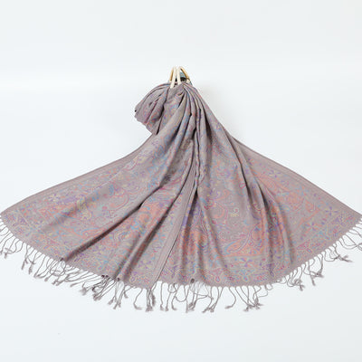 Bufanda Étnica Jacquard con Borlas de Cachemira - Image 18