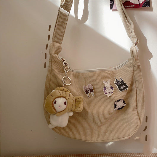 Bolsa Retro Vintage con Diseño de Dumpling - Bandolera de Pana con Asa Única - Image 25
