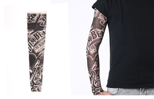 Mangas de Seda de Hielo para Brazo con Diseño de Tatuaje Floral y Protección Solar para Hombre - Image 4