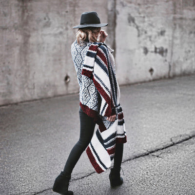 Suéter Tejido a Rayas con Chaqueta Cuadros Otoño Invierno - Image 4