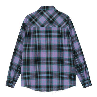 Cardigan Hombre Cuadros con Estampado de Letras - Image 12