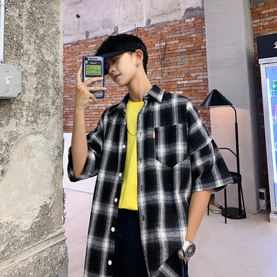 Camisa casual de cuadros para hombre