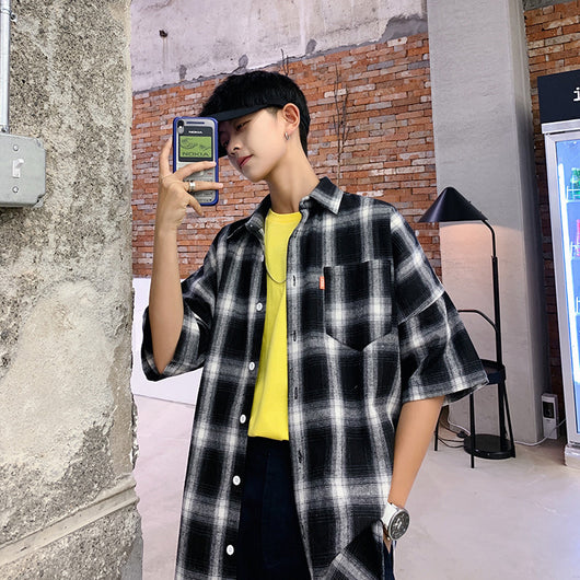 Camisa casual de cuadros para hombre