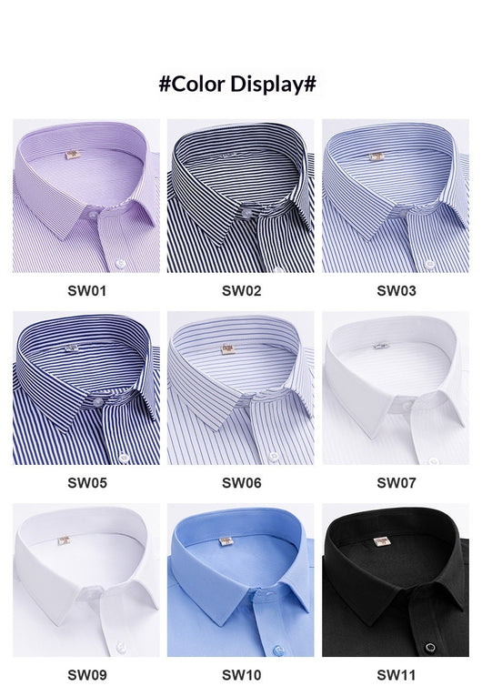 Camisa de Trabajo Manga Larga a Rayas Azules para Hombre - Image 21