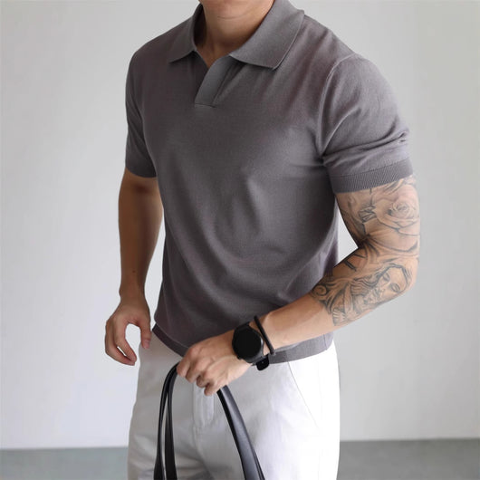 Suéter Tipo Polo de Seda Helada para Hombre - Diseño Sofisticado y Fresco - Image 3