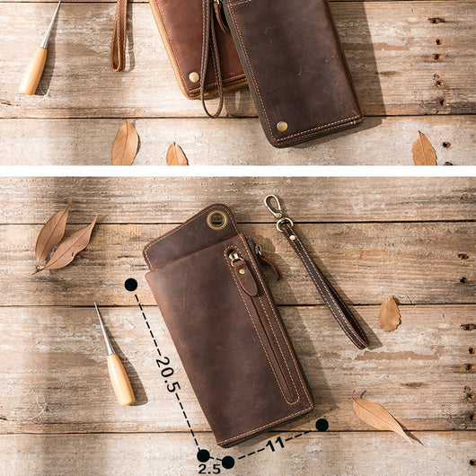 Bolsa de Cuero Genuino para Teléfono con Gran Capacidad y Cierre - Image 6