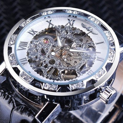 Reloj Mecánico Clásico con Cristales Brillantes y Diseño Hueco - Image 8