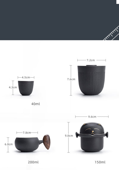 Juego de Té Portátil con Bolsa - Tetera de Cerámica para Viajes - Image 2