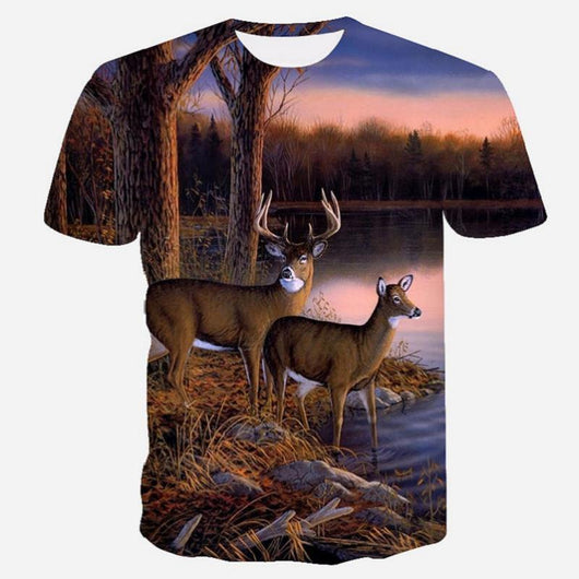 Camiseta Estampado Animal 3D para Hombre - Manga Corta - Image 13