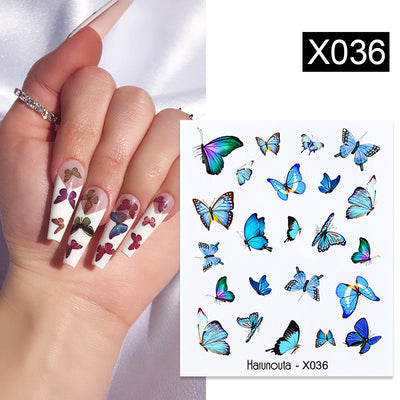 Stickers de Uñas Mariposas, Flores y Hojas - Diseños Artísticos - Image 27