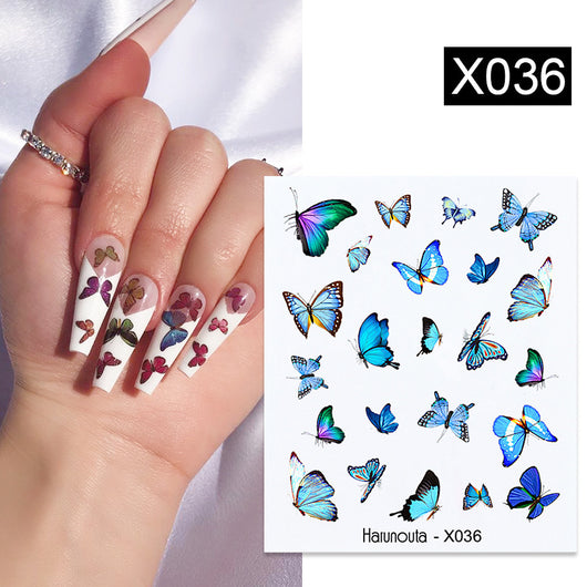 Stickers de Uñas Mariposas, Flores y Hojas - Diseños Artísticos - Image 27