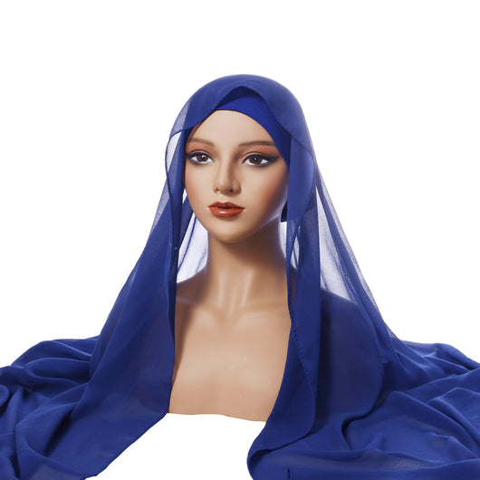 Turbante Chiffón con Pliegues y Cordón Ajustable Monocromático - Image 9