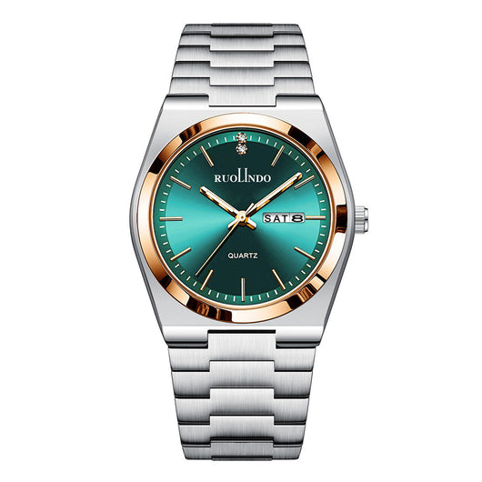 Reloj de Hombre Acero Inoxidable Doble Calendario con Esfera Luminosa - Image 7