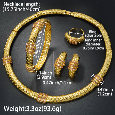 Conjunto de Joyas con Diamantes Estilo Chino: Anillo, Pulsera, Collar y Aretes - Image 17