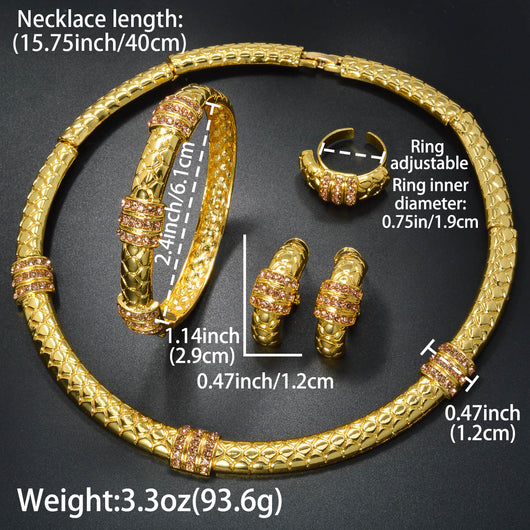 Conjunto de Joyas con Diamantes Estilo Chino: Anillo, Pulsera, Collar y Aretes - Image 17