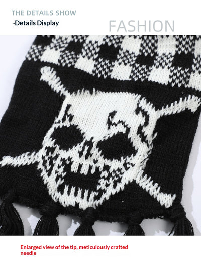 Bufanda Térmica Tejida Gruesa con Diseño Calavera - Image 13