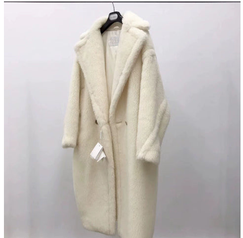 Abrigo Largo de Alpaca y Lana Rosa para Mujer - Image 16