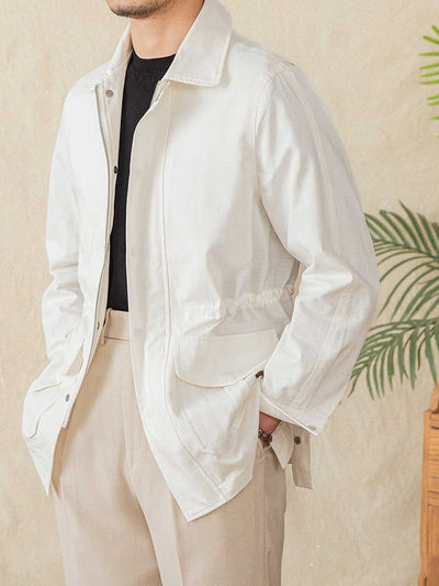 Chaqueta Casual de Algodón con Cordón - Transpirable y Versátil para Exteriores - Image 9