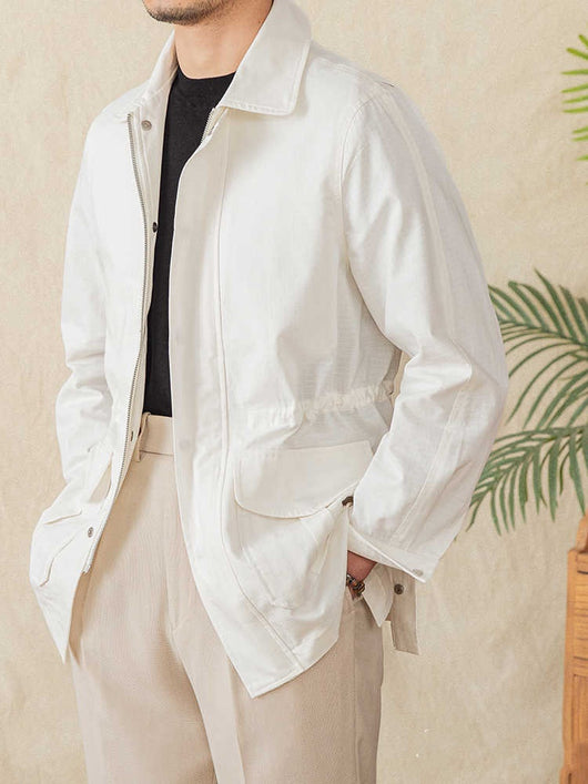 Chaqueta Casual de Algodón con Cordón - Transpirable y Versátil para Exteriores - Image 9