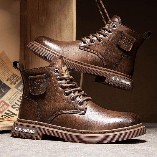 Botas Martin de Negocios con Tacón Oculto y Forro Polar para Otoño e Invierno